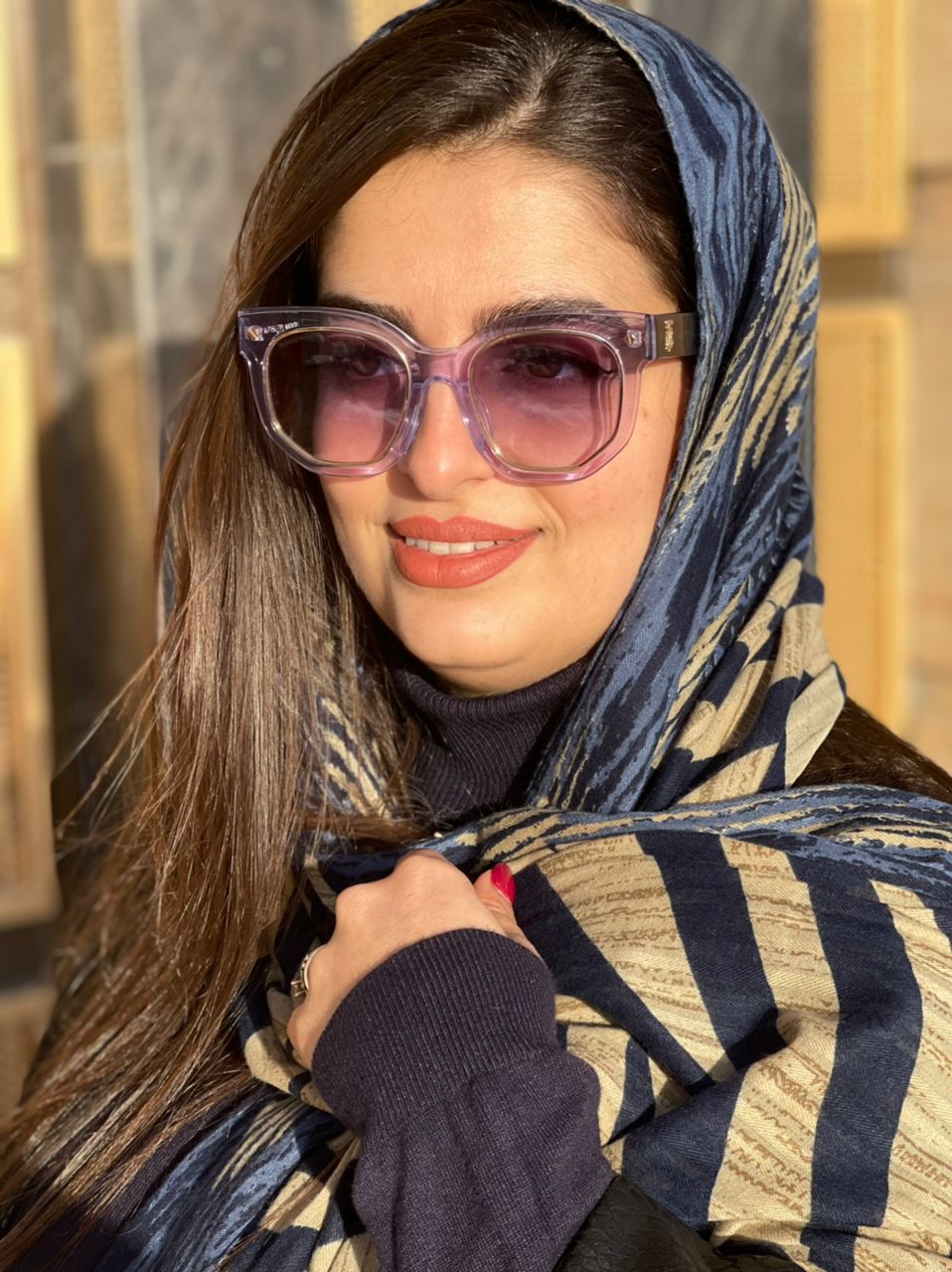 iranian girl with burberry sunglasses