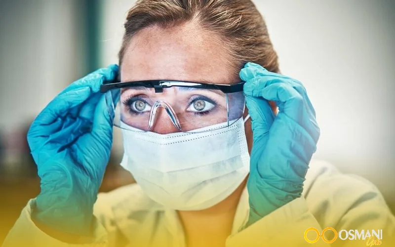 عینک ایمنی محافظ در برابر گازهای شیمیایی غیر سمی