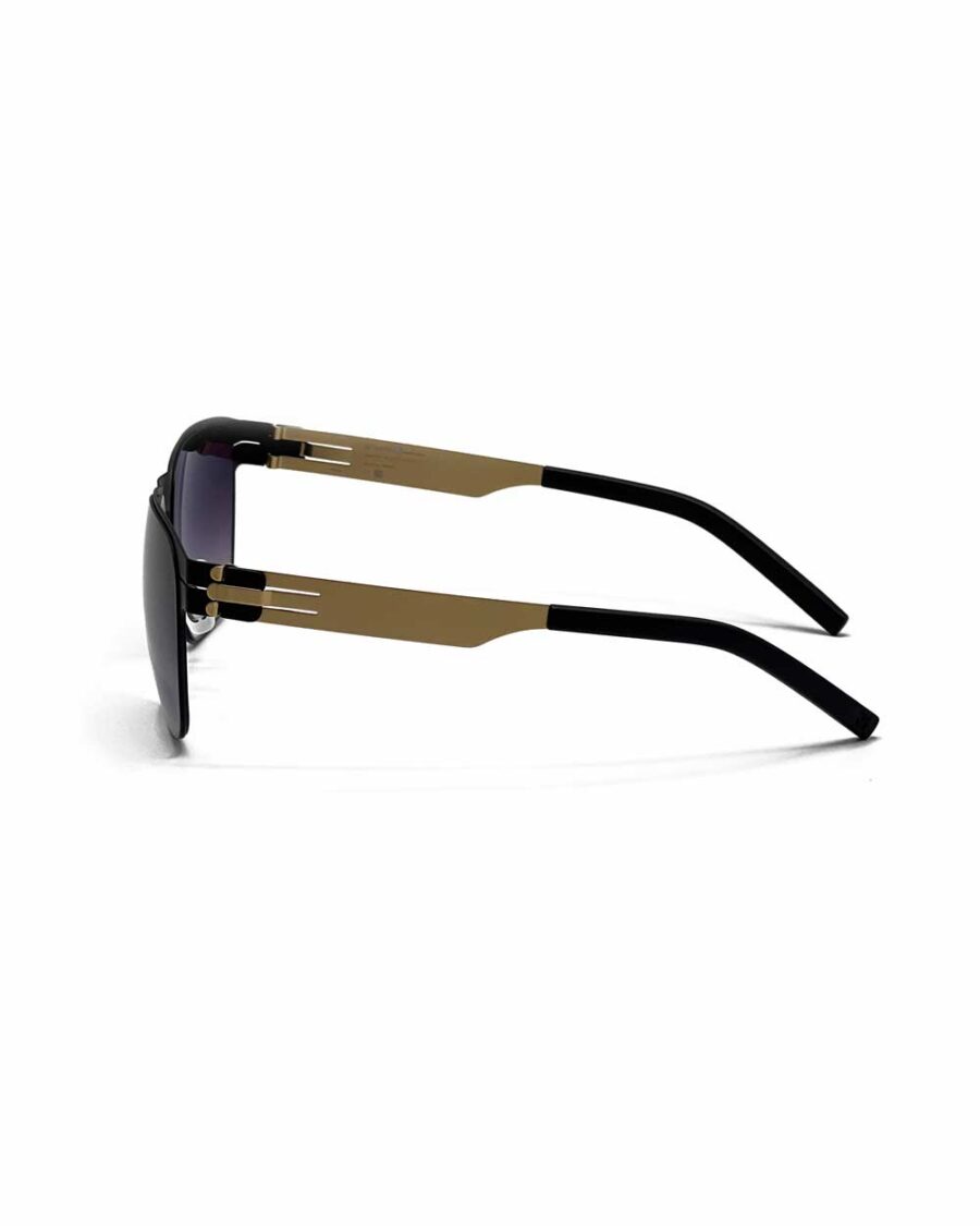 عینک آفتابی برند آیس‌برلین مدل bloc رنگ طلایی زاویه نیم‌رخ از بغل