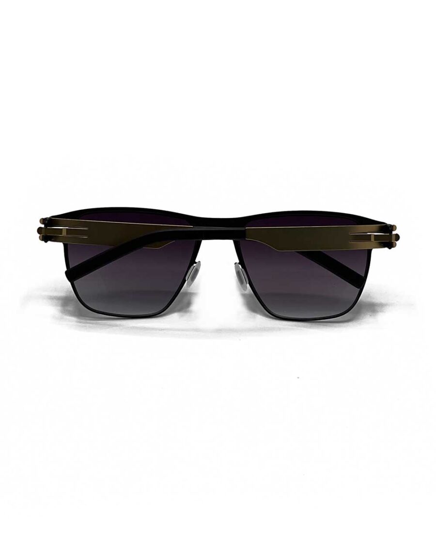 عینک آفتابی برند آیس‌برلین مدل bloc رنگ فریم طلایی عدسی مشکی زاویه بسته از پشت