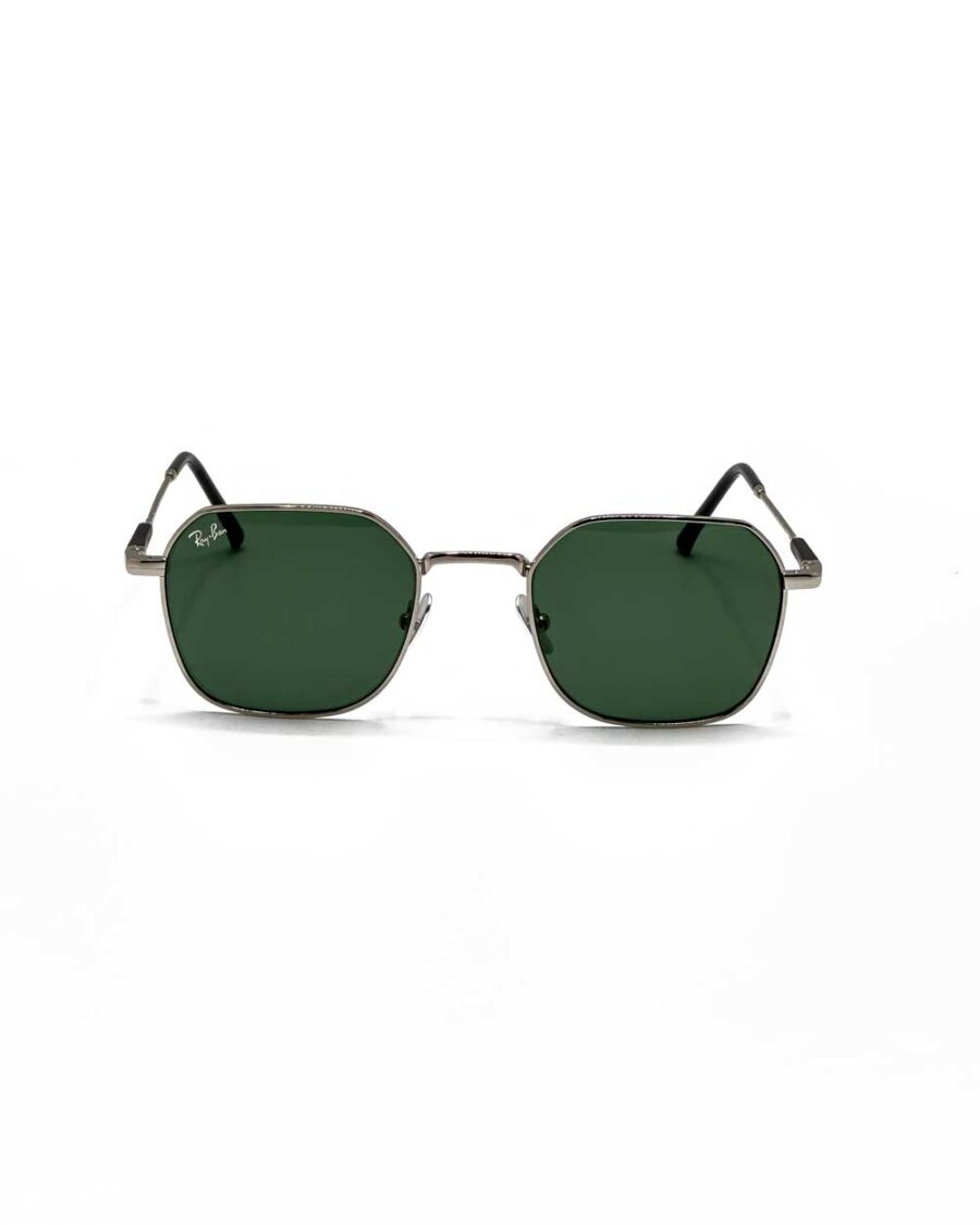 عینک آفتابی برند ریبن مدل 8094 فریم رنگ نقره‌ای و عدسی سبز زاویه باز از جلو