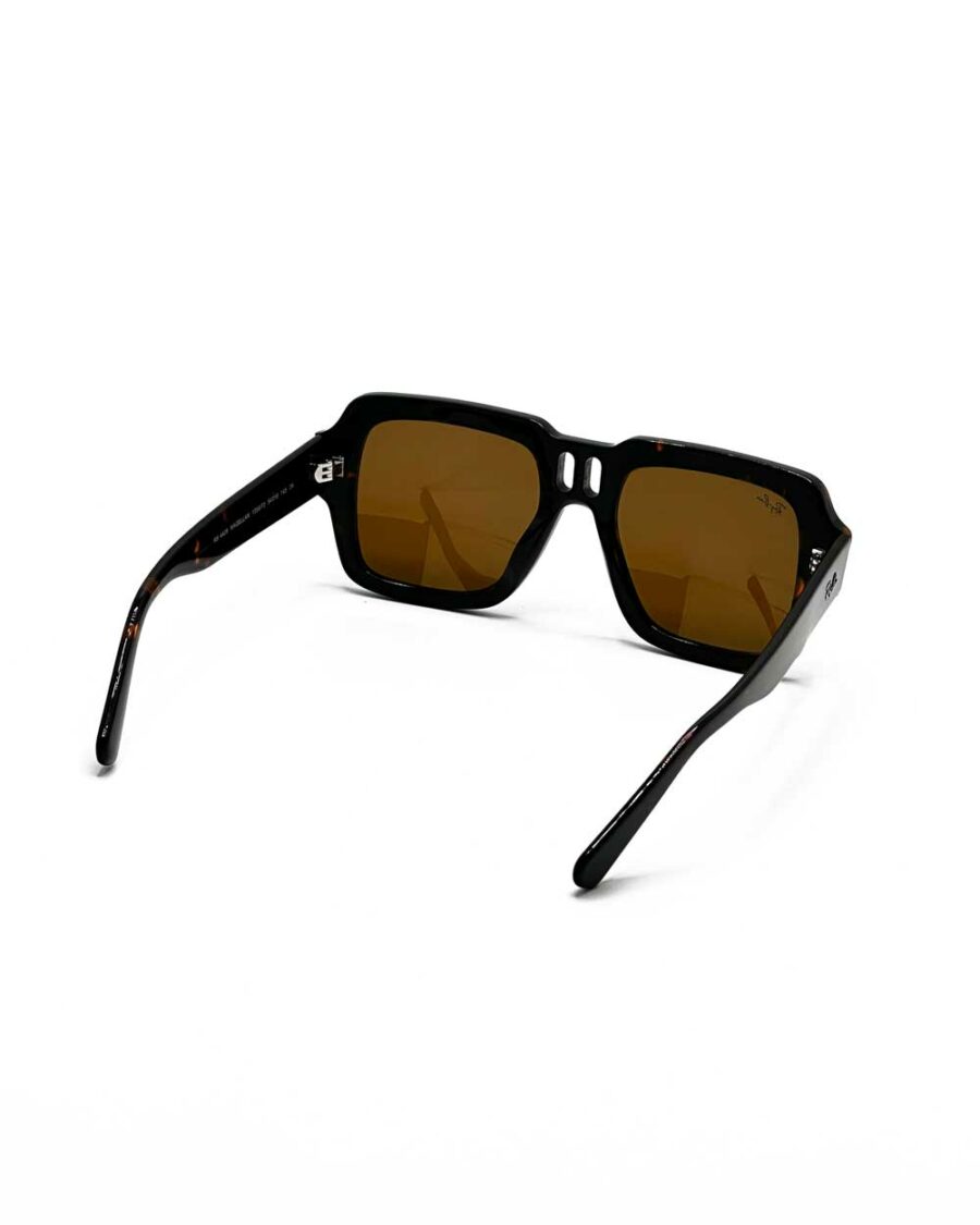 عینک آفتابی برند ریبن مدل 4408 رنگ هاوانا عدسی قهوه‌ای زاویه 45 درجه سه رخ کامل از پشت