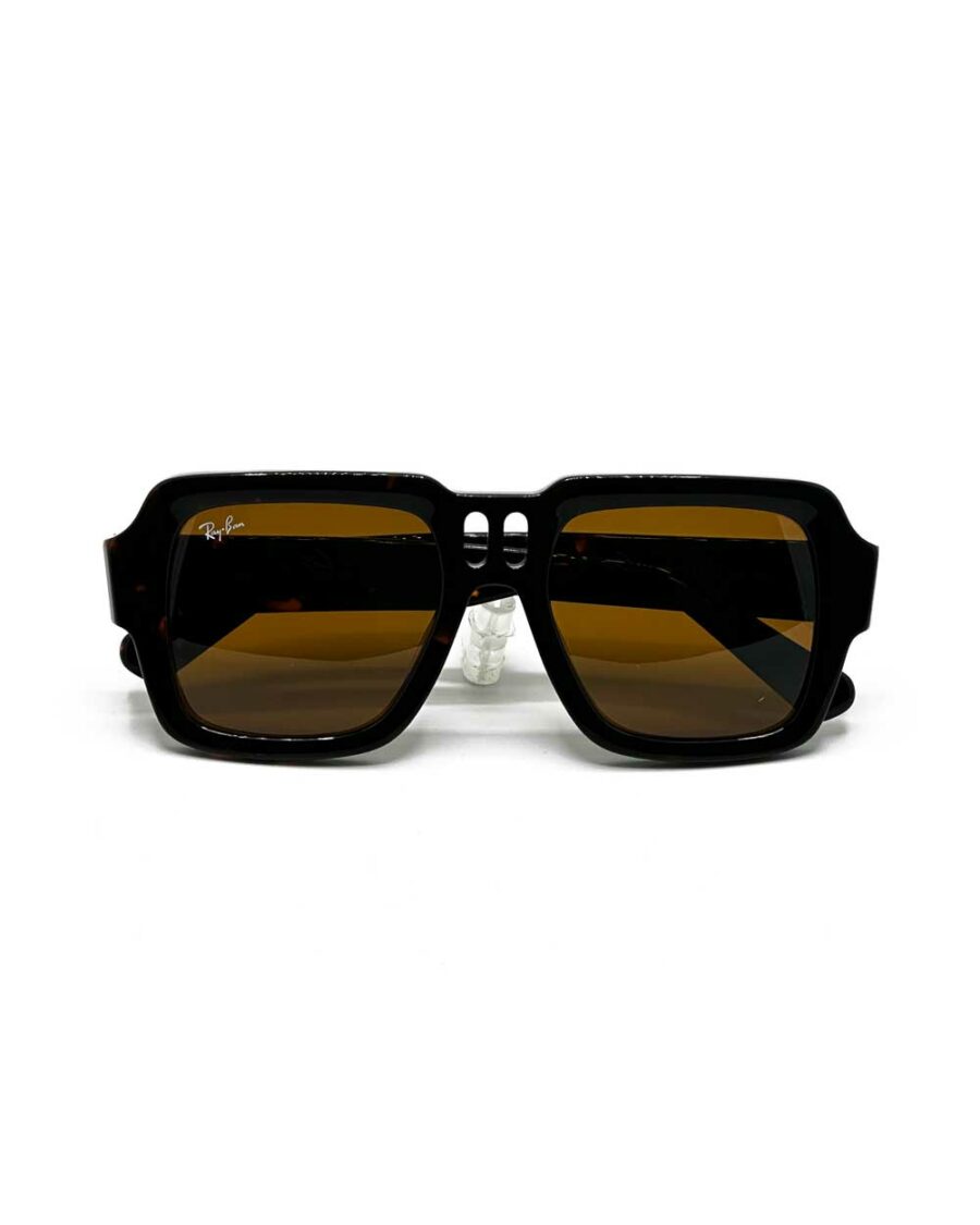 عینک آفتابی برند ریبن مدل 4408 رنگ هاوانا عدسی قهوه‌ای زاویه بسته از جلو