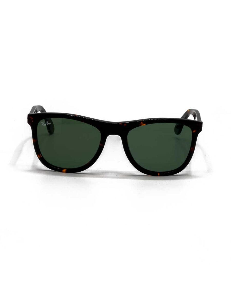 عینک آفتابی برند ریبن مدل فراری 4412 رنگ فریم هاوانا و عدسی سبز زاویه باز از جلو